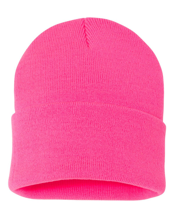 Embroidered 12" Solid Cuffed Beanie