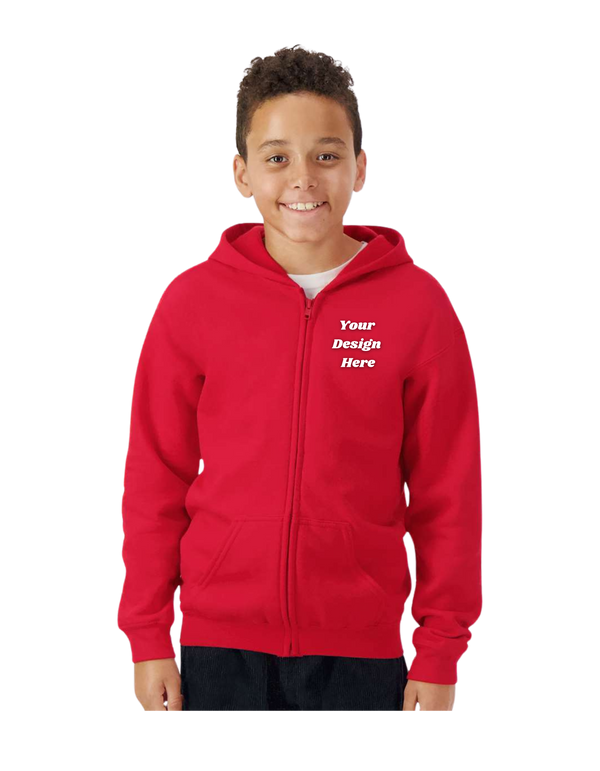 Custom Gildan - Youth Full-Zip Hooded Sweatshirt - 18600B