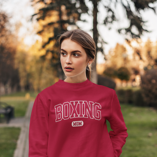 Embroidered Boxing Mom Crewneck