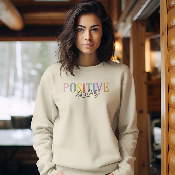 Embroidered Positive Vibes Only Sweater