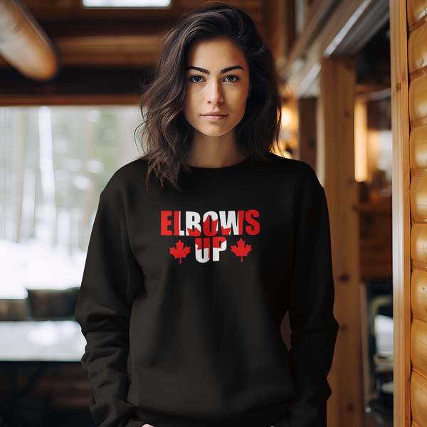 Embroidered Elbows Up Maple Leaf Sweater