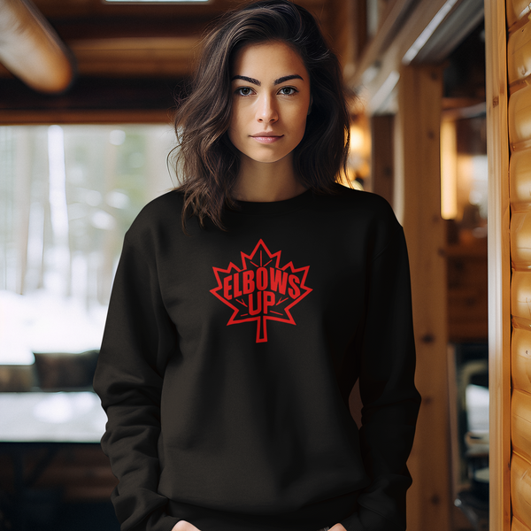 Embroidered Elbows Up Maple Leaf II Sweater