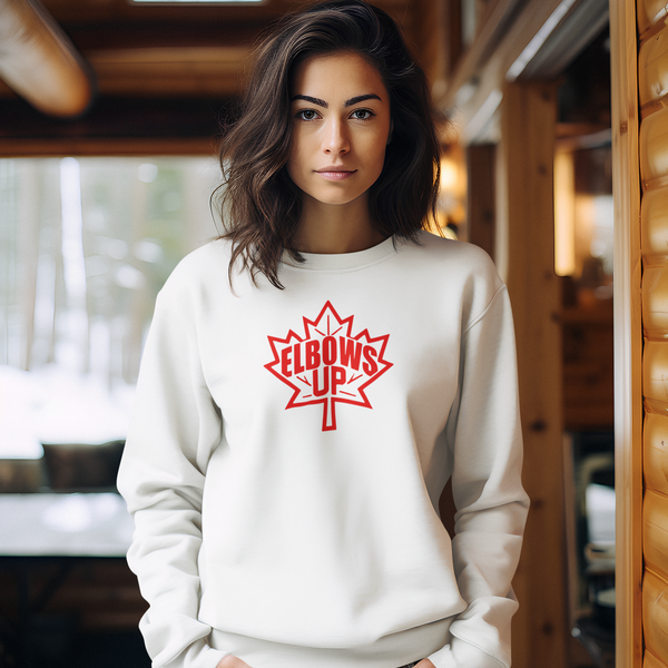 Embroidered Elbows Up Maple Leaf II Sweater